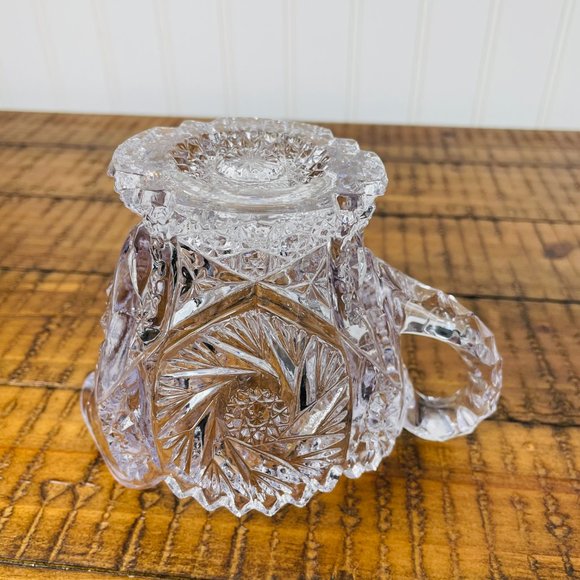 Vintage Cream and Sugar Bowls Pressed  Nucut/ Imperial Glass Set of 2 - Picture 5 of 11